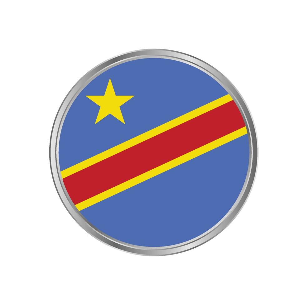 Republic Congo Flag with metal frame vector
