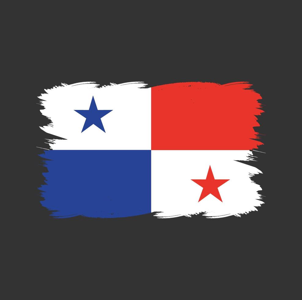 bandera de panamá con pincel de acuarela vector