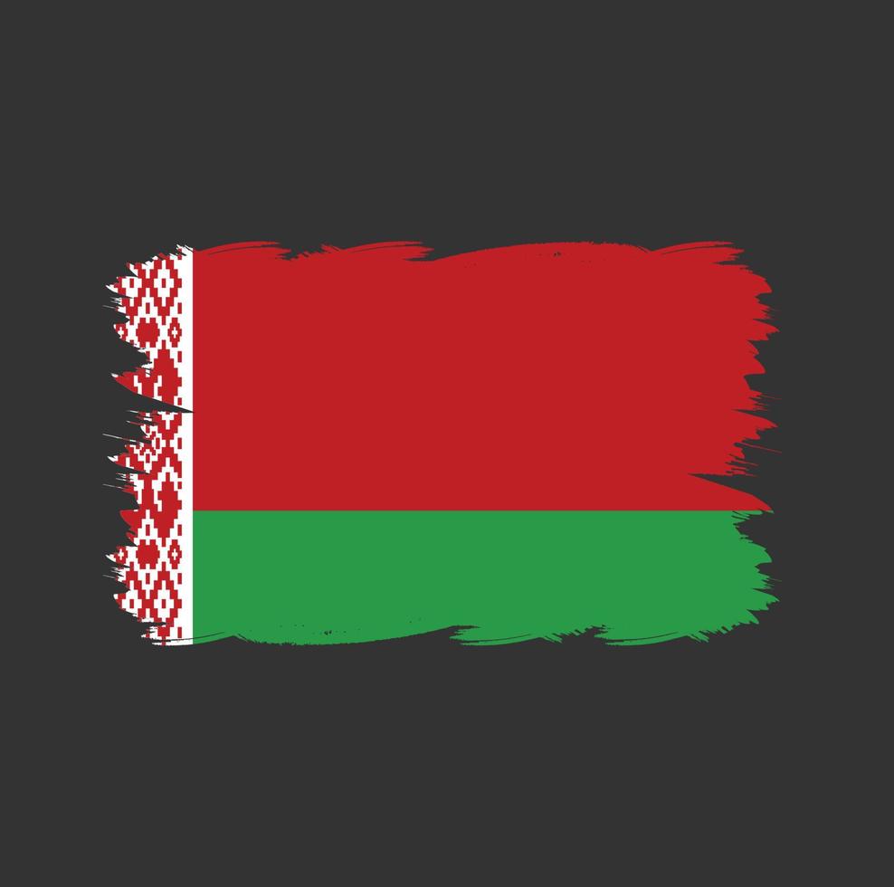 bandera de bielorrusia con pincel de acuarela vector