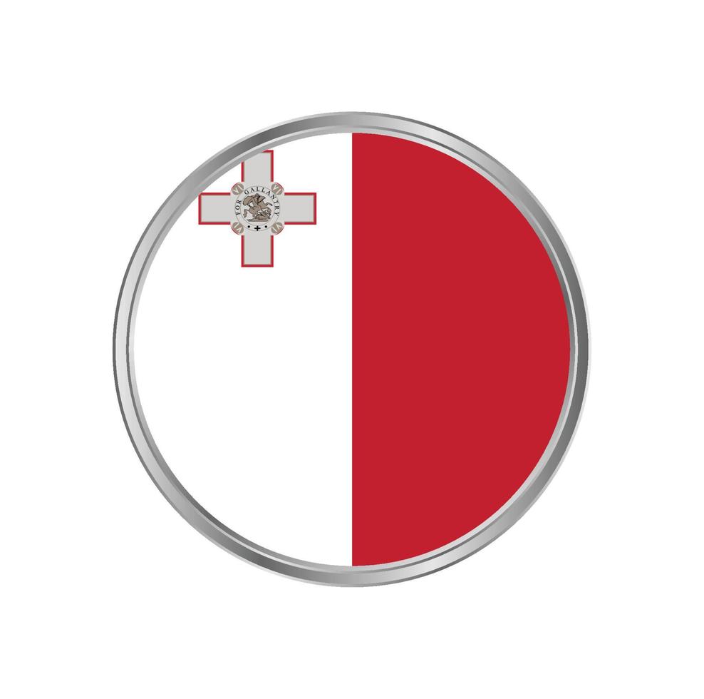 Malta Flag with metal frame vector