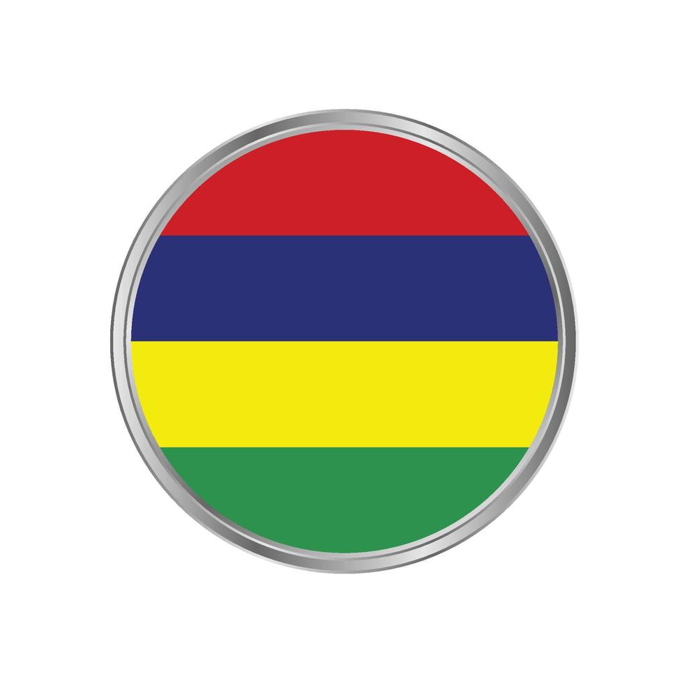 Mauritius flag with circle frame vector