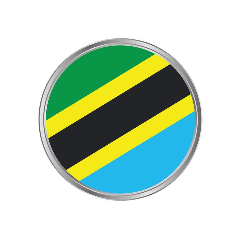 bandera de tanzania con marco de metal vector