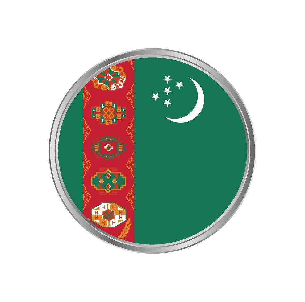 Turkmenistan flag with circle frame vector