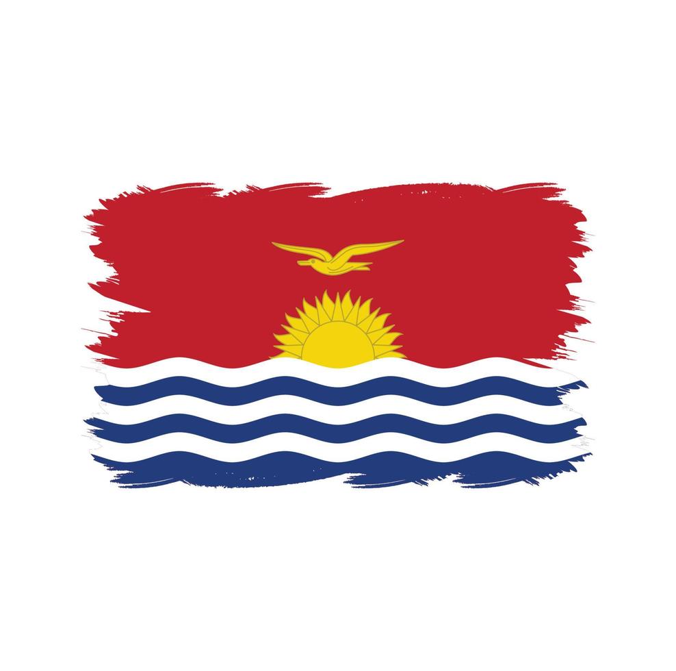 bandera de kiribati con pincel de acuarela vector