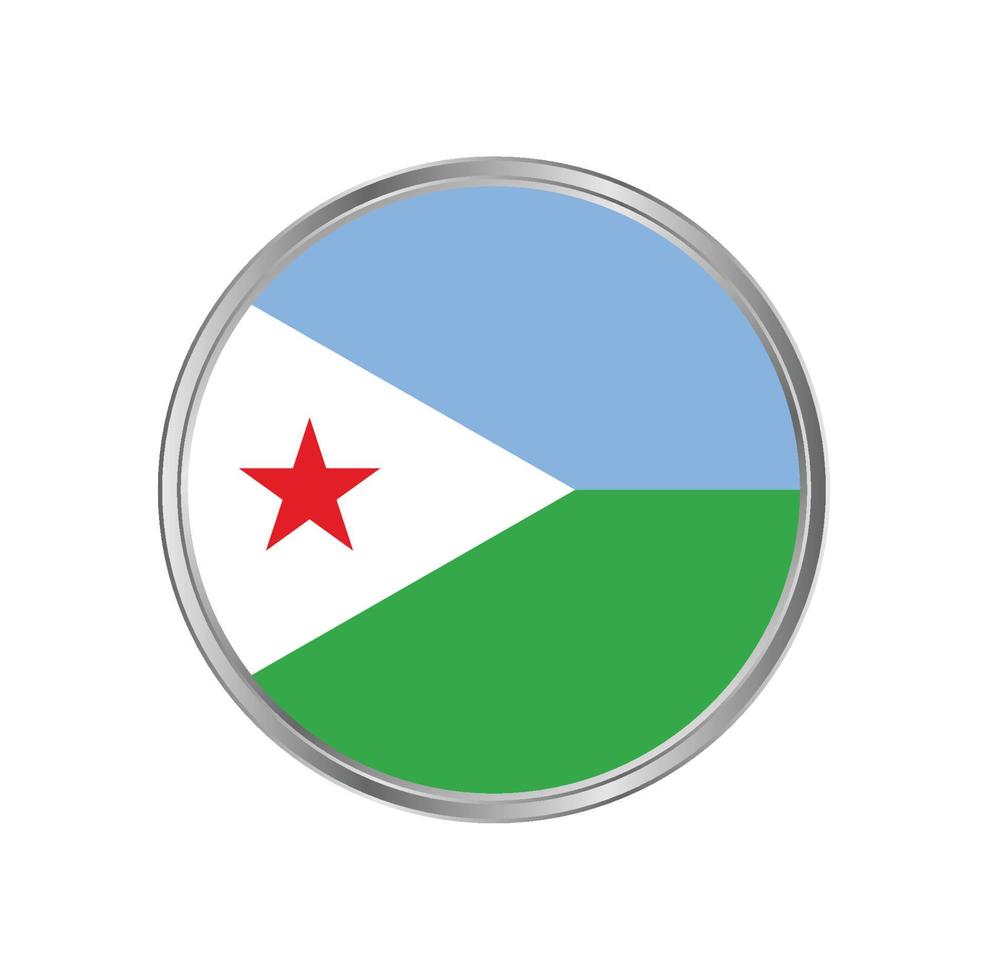 bandera de djibouti con marco de metal vector