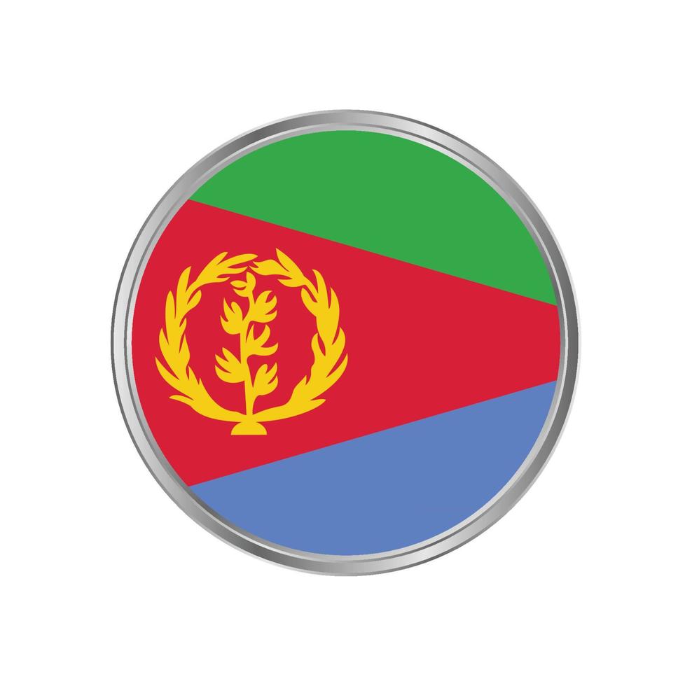 Eritrea Flag with metal frame vector