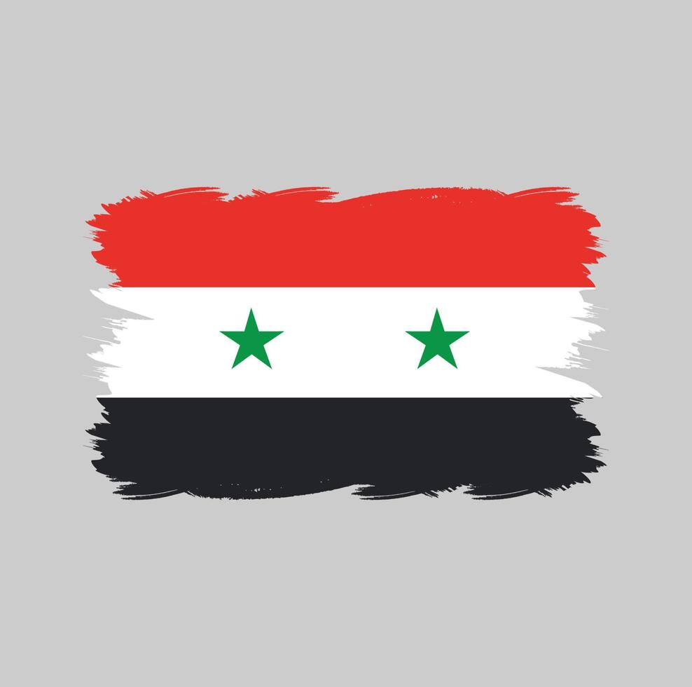 Syria flag with watercolor brush vector