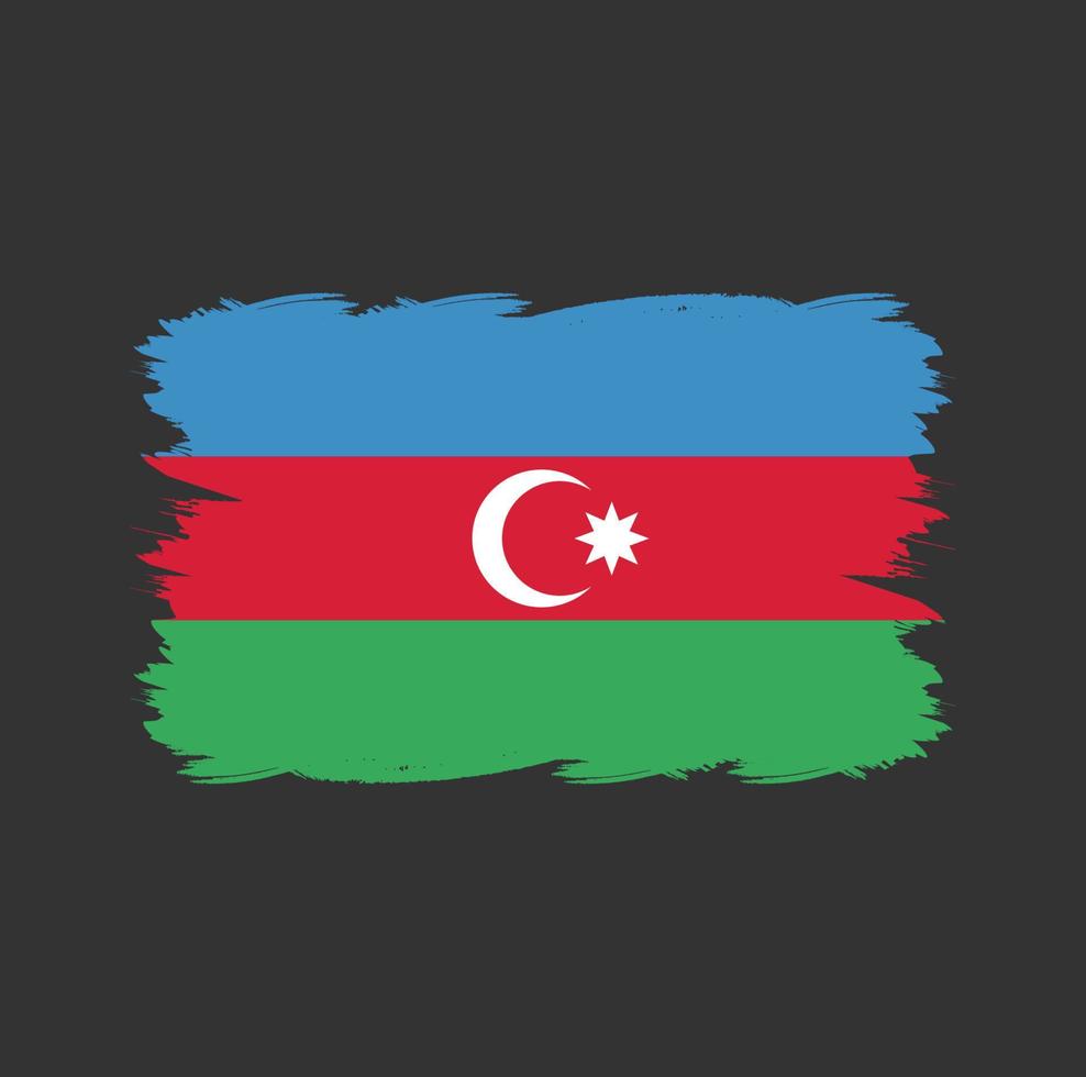 Azerbaijan flag with watercolor brush vector