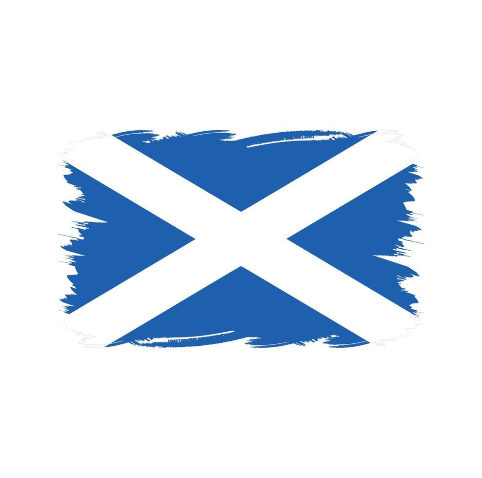 Scotland flag with watercolor brush vector