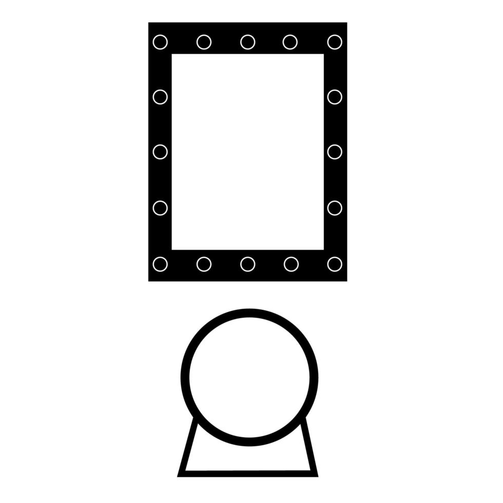 Two different mirror. Hairdresser tool simple isoleted icon vector