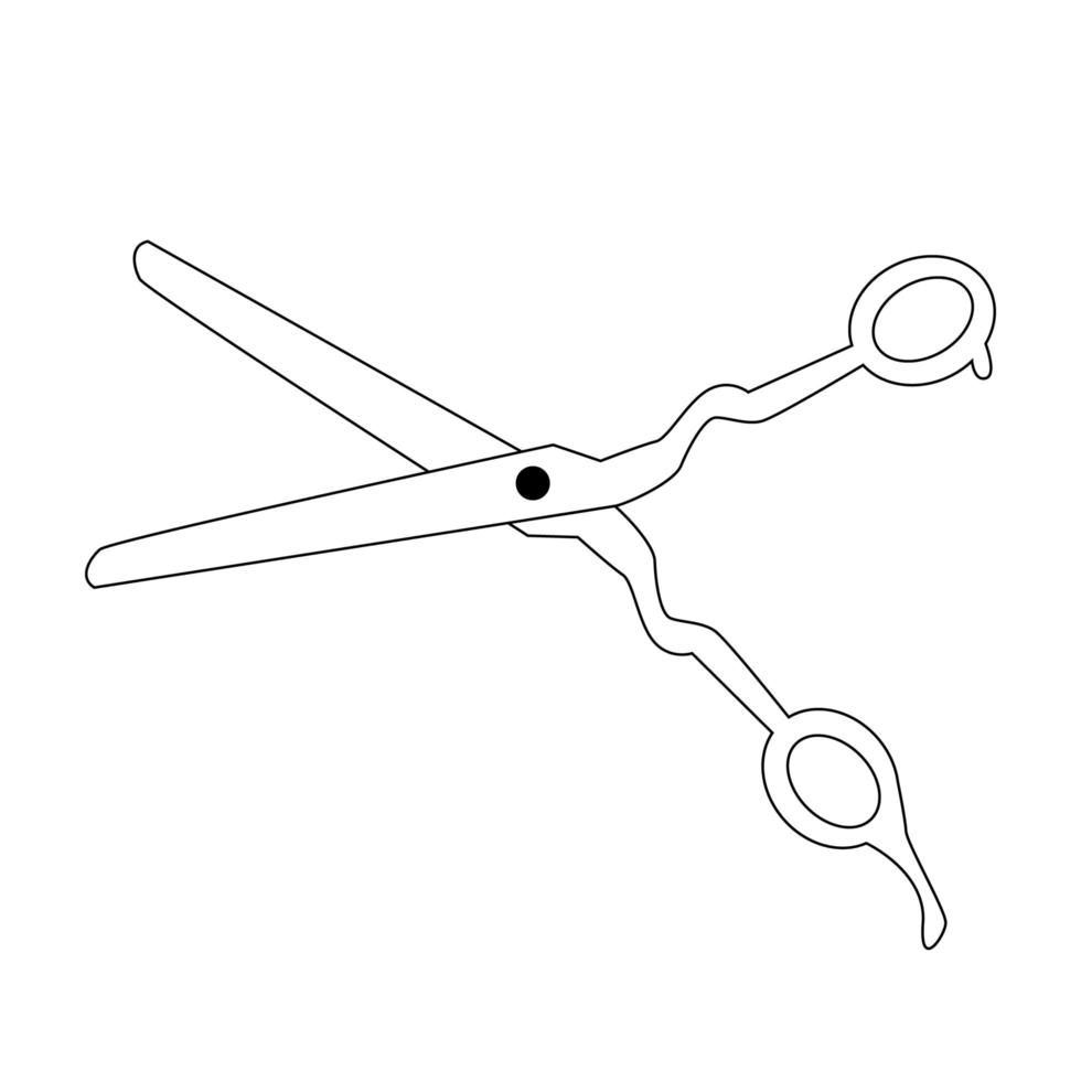 Hair scissors. Hairdresser tool outline isoleted icon vector