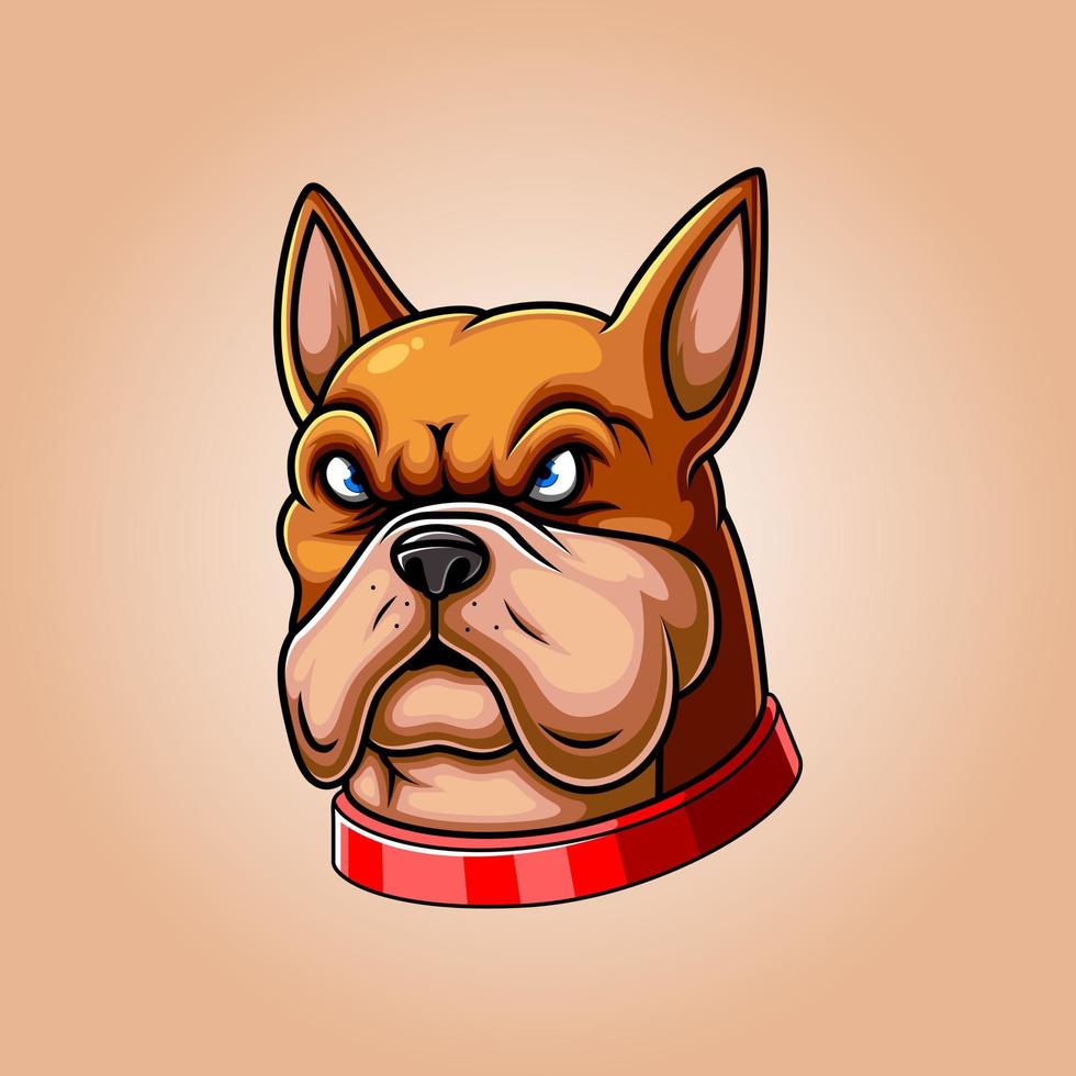 Angry head mascot of pit bull vector