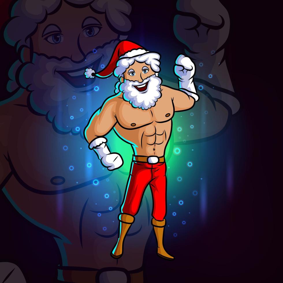 el fuerte diseño del logotipo de santa esport vector