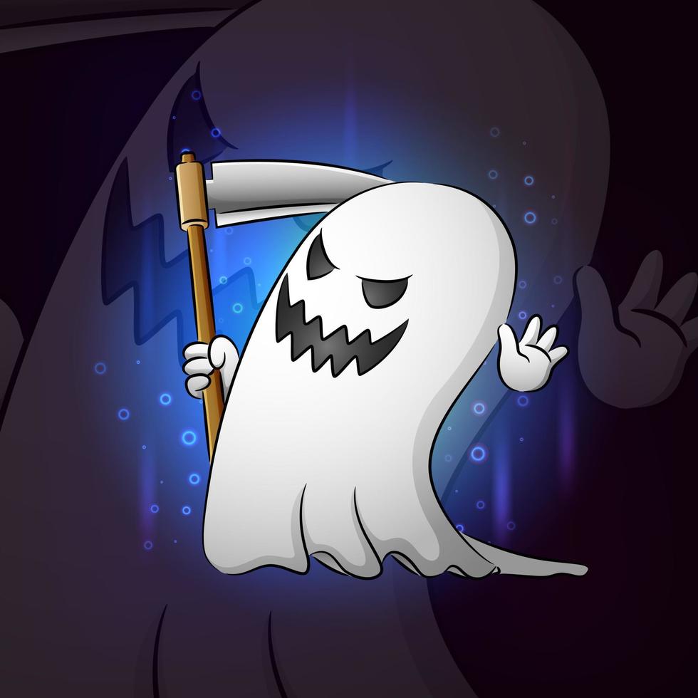 The smiling ghost reaper esport mascot design vector