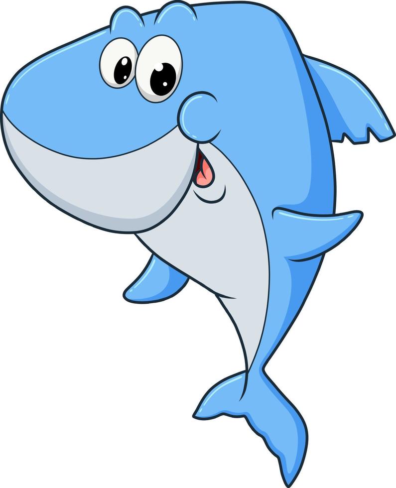 The big shark is smiling and waving hand vector