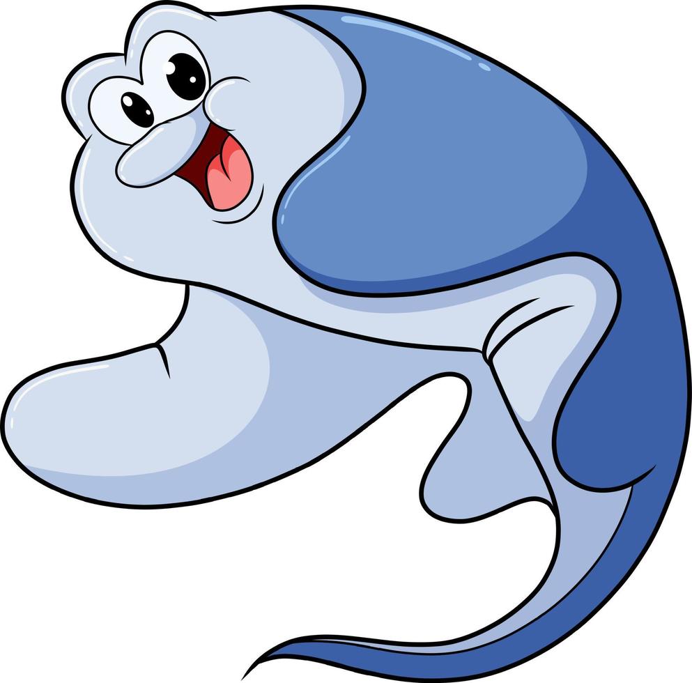 The hand drawing of the stingray is swimming happily vector