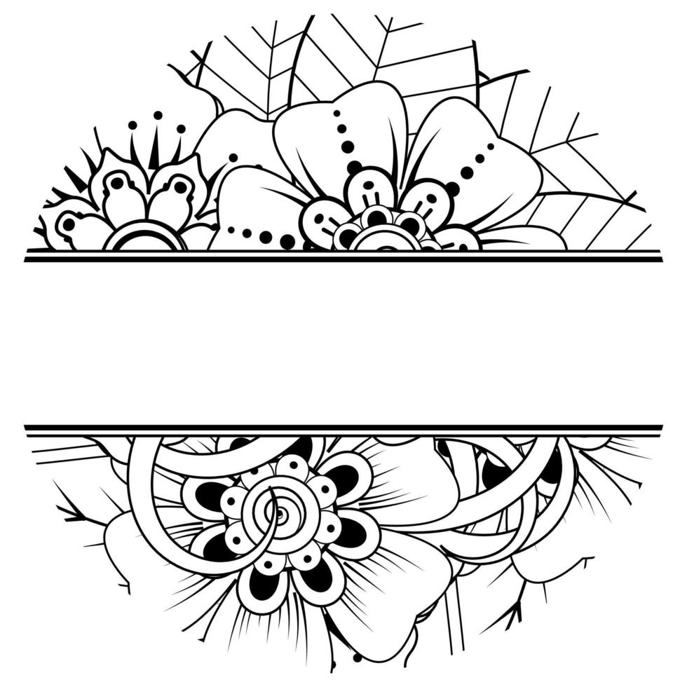 guarda la fecha con la flor mehndi. decoración en adornos étnicos orientales, doodle. vector