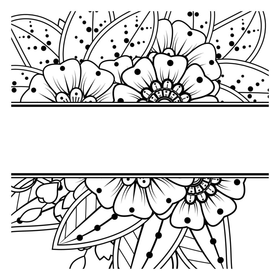 guarda la fecha con la flor mehndi. decoración en adornos étnicos orientales, doodle. vector