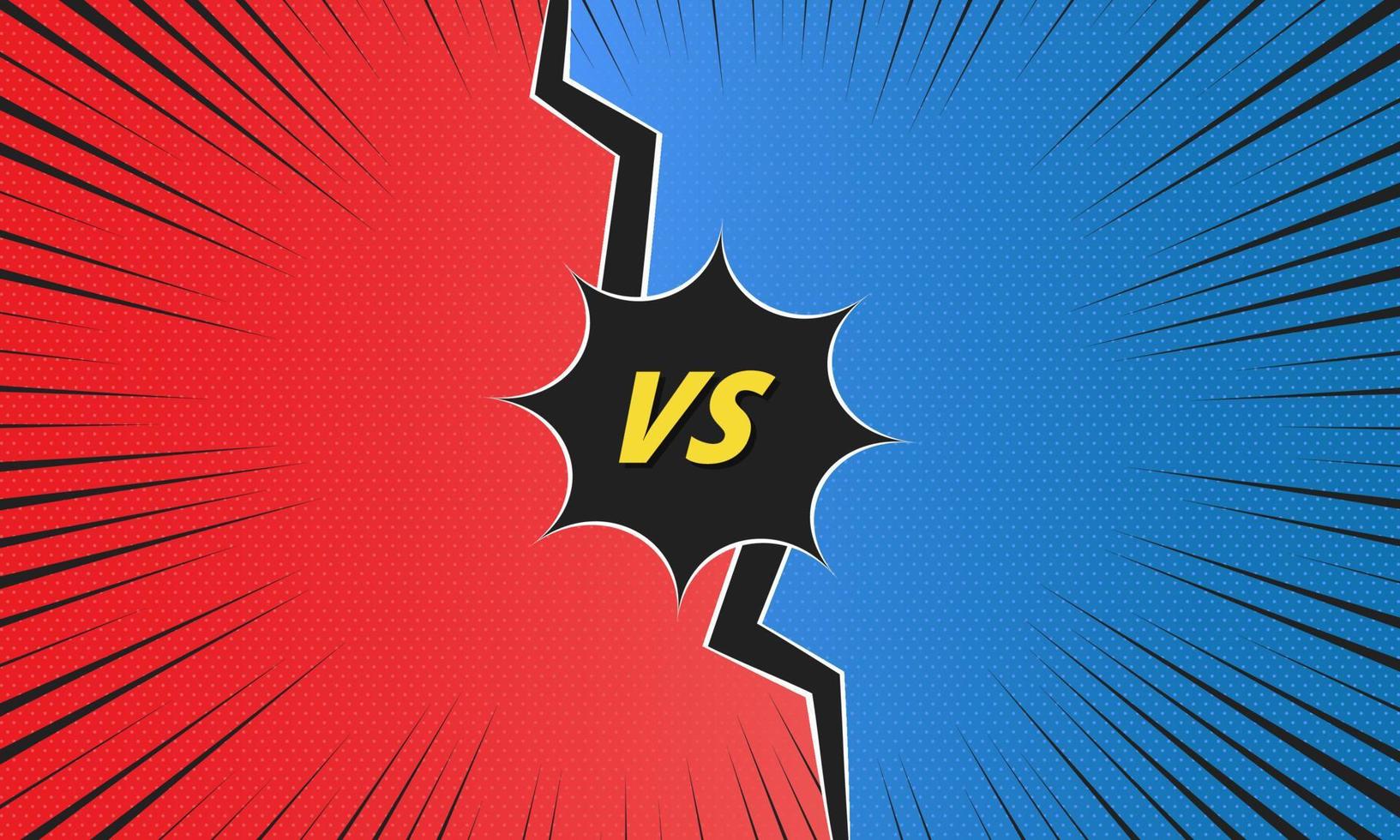 Red and blue Comic versus background vector