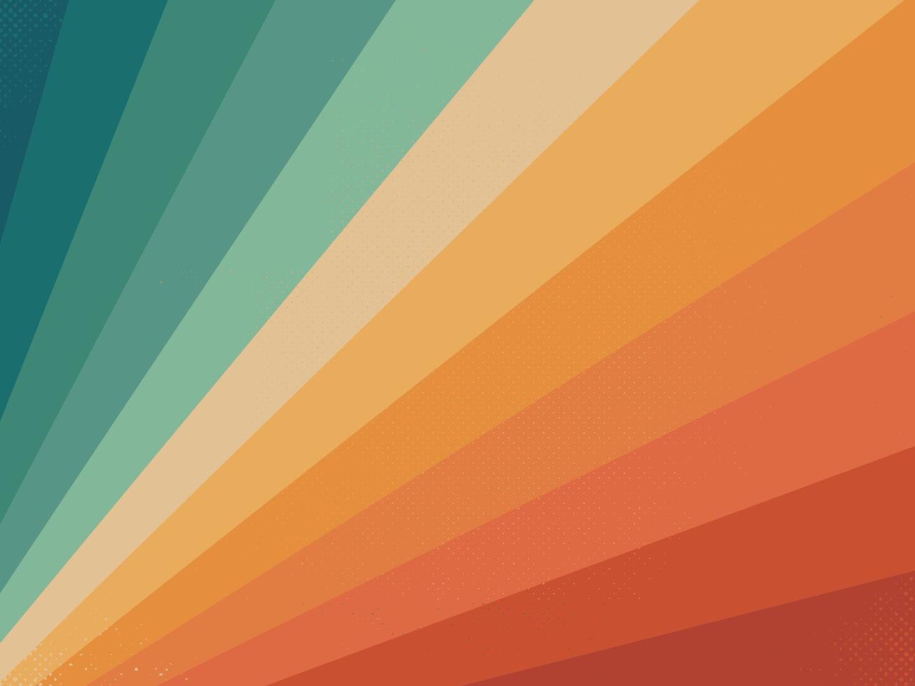 Retro seventies sunrays background vector