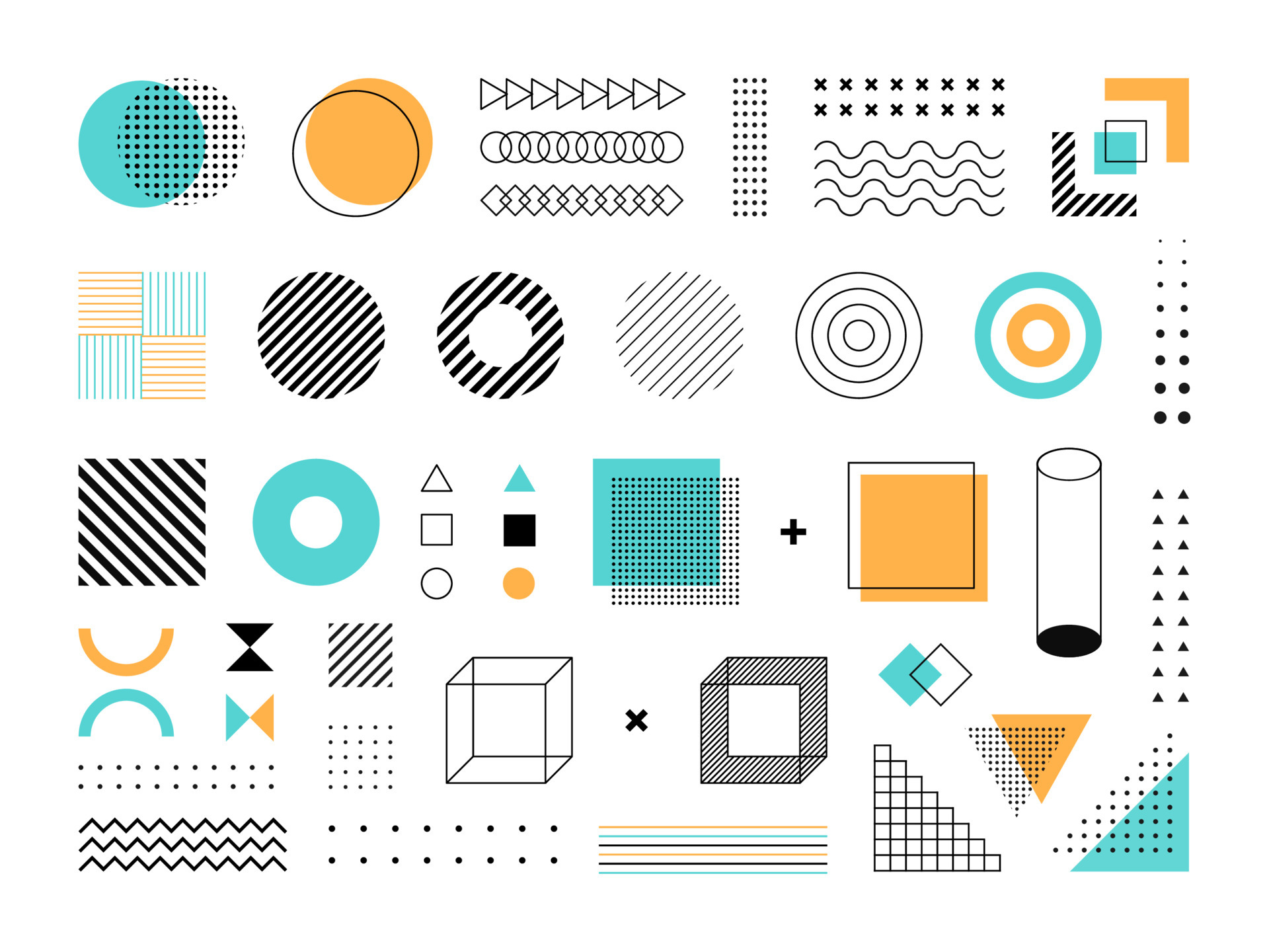 Abstract Geometric Memphis UI Graphic Design Element 4945575 Vector Art ...