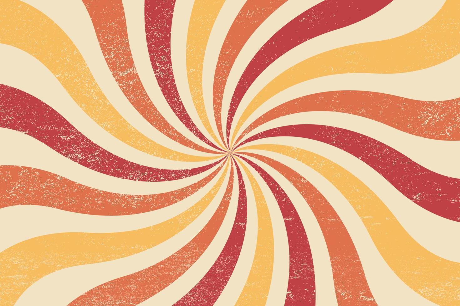 Retro groovy background. Vintage swirl rays wallpaper and backdrop. vector