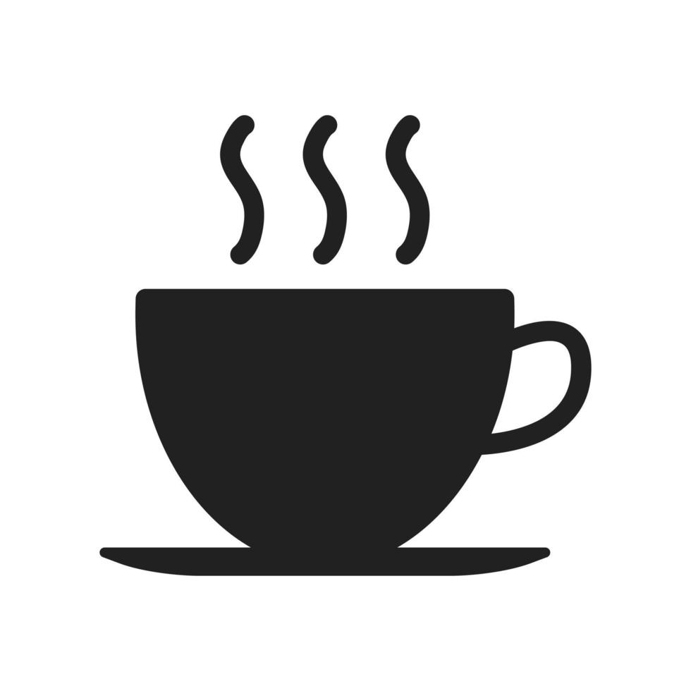 Coffee and tea cup icon. Hot drink symbol vector illustration