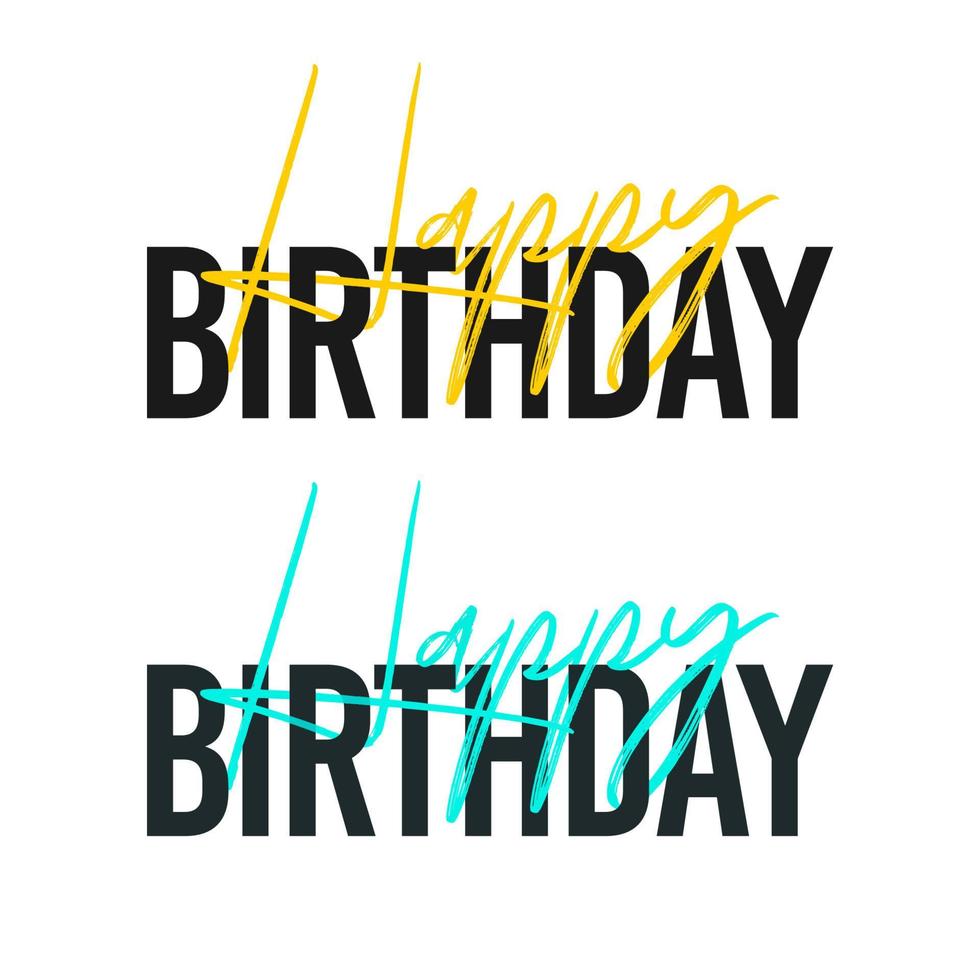 Feliz cumpleaños saludo letras tipografía diseño vectorial vector
