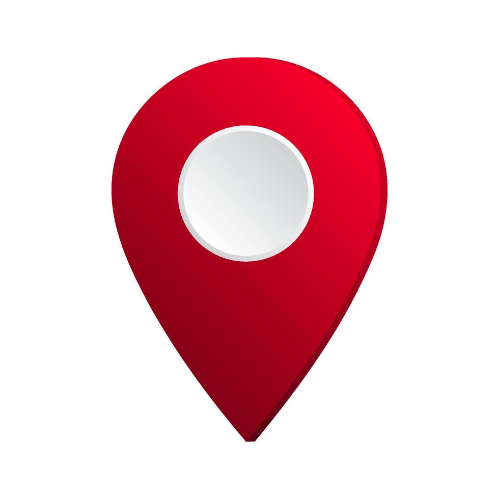 Red pin location map icon vector