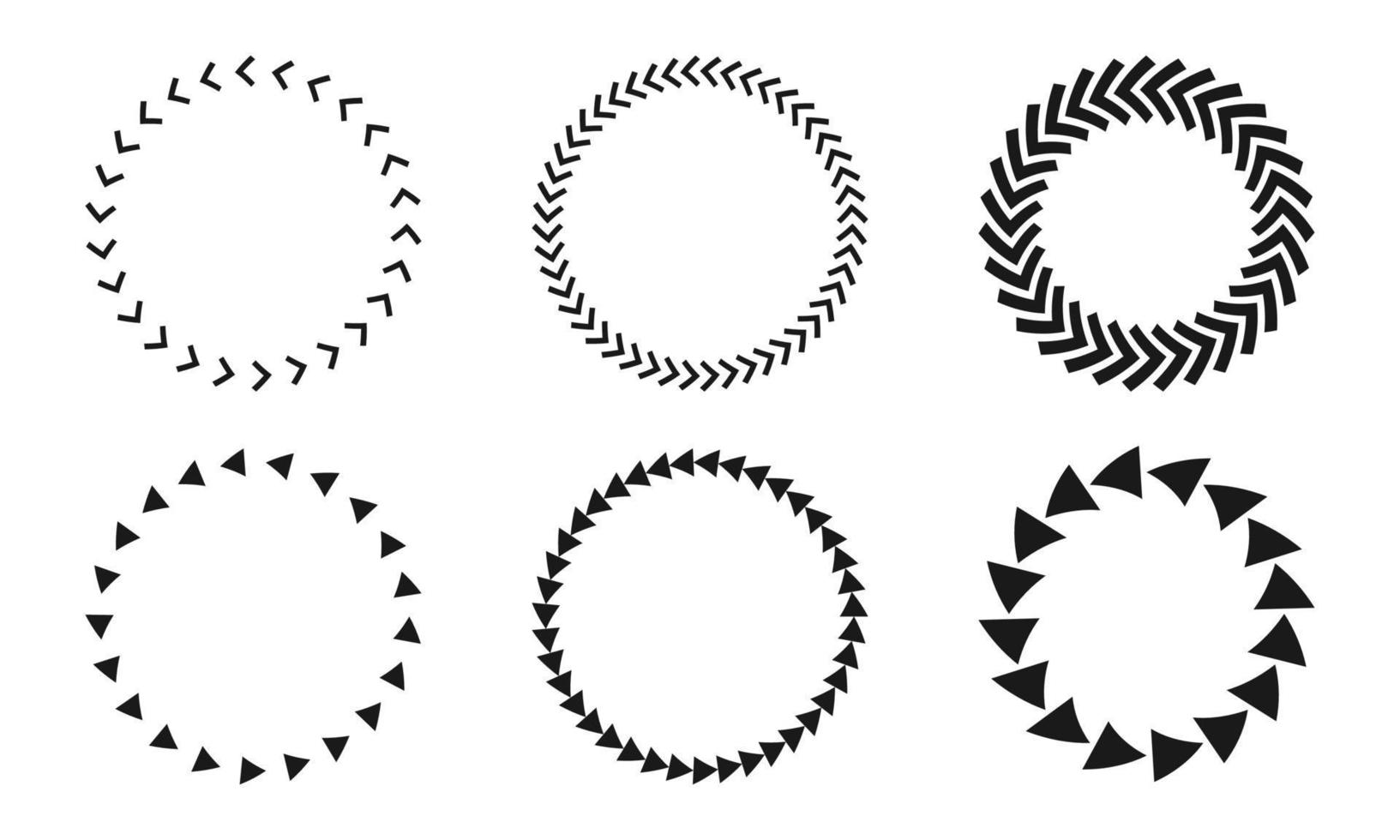 Set of circle laurel arrow border frame vector