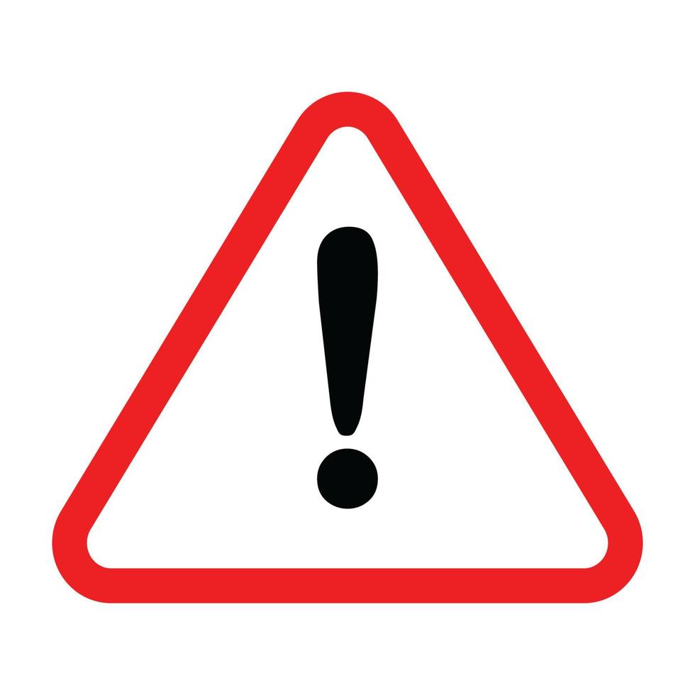 Triangular warning sign and symbol. Danger mark icon vector