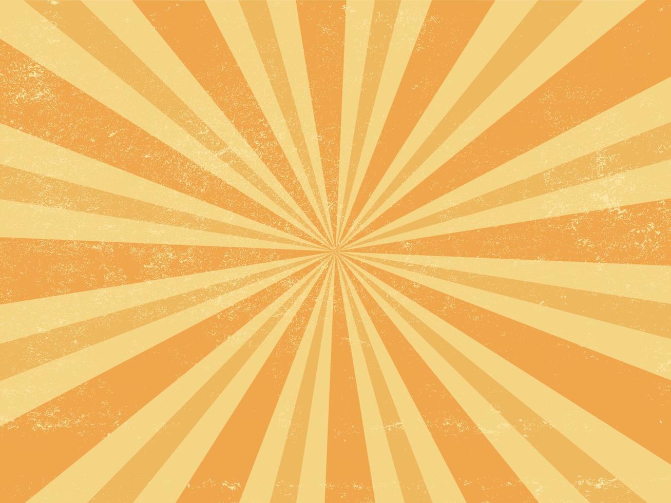 Yellow sunburst grunge retro background vector