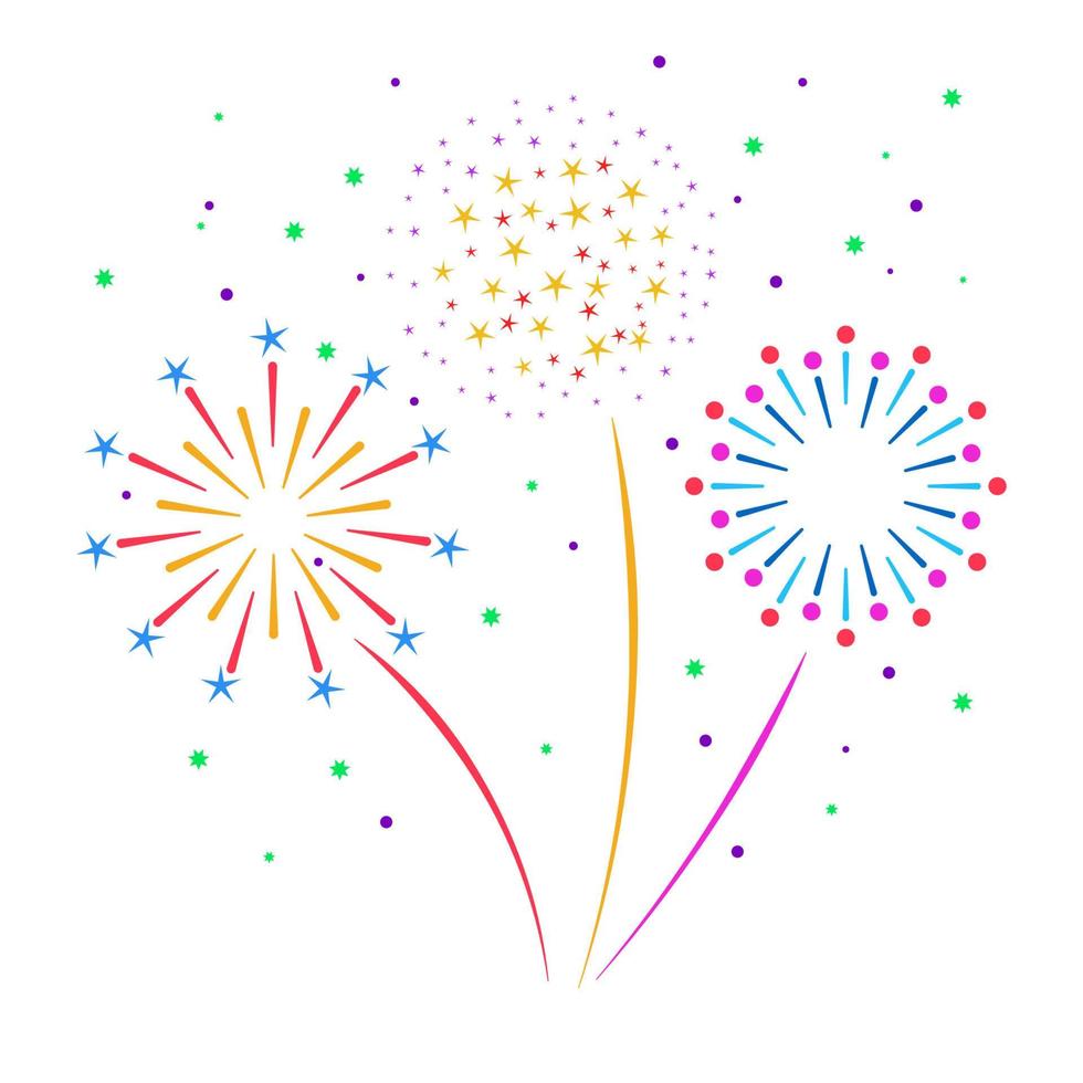 fireworks display on white background vector