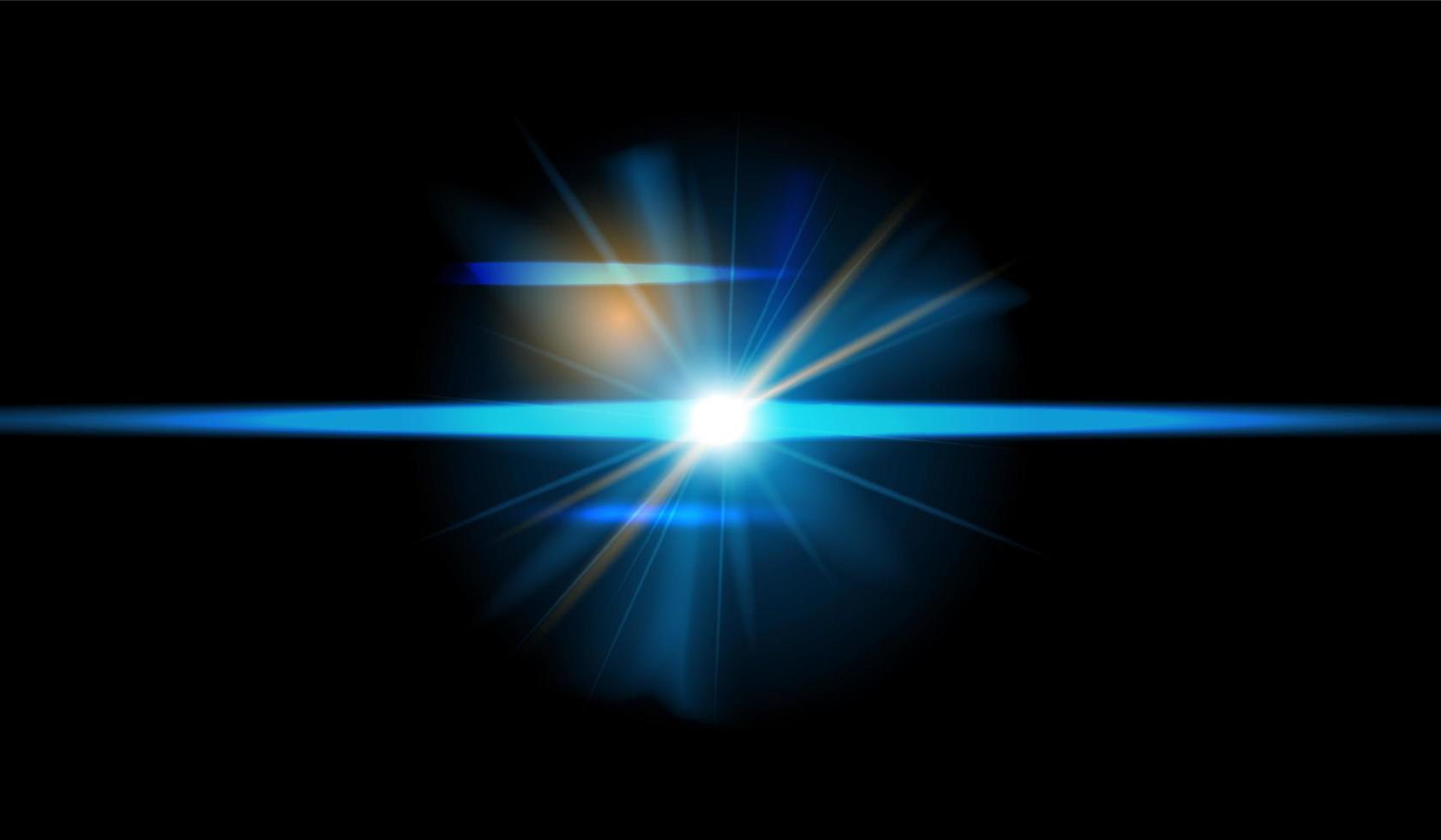 Lens flare isolated on black background vector