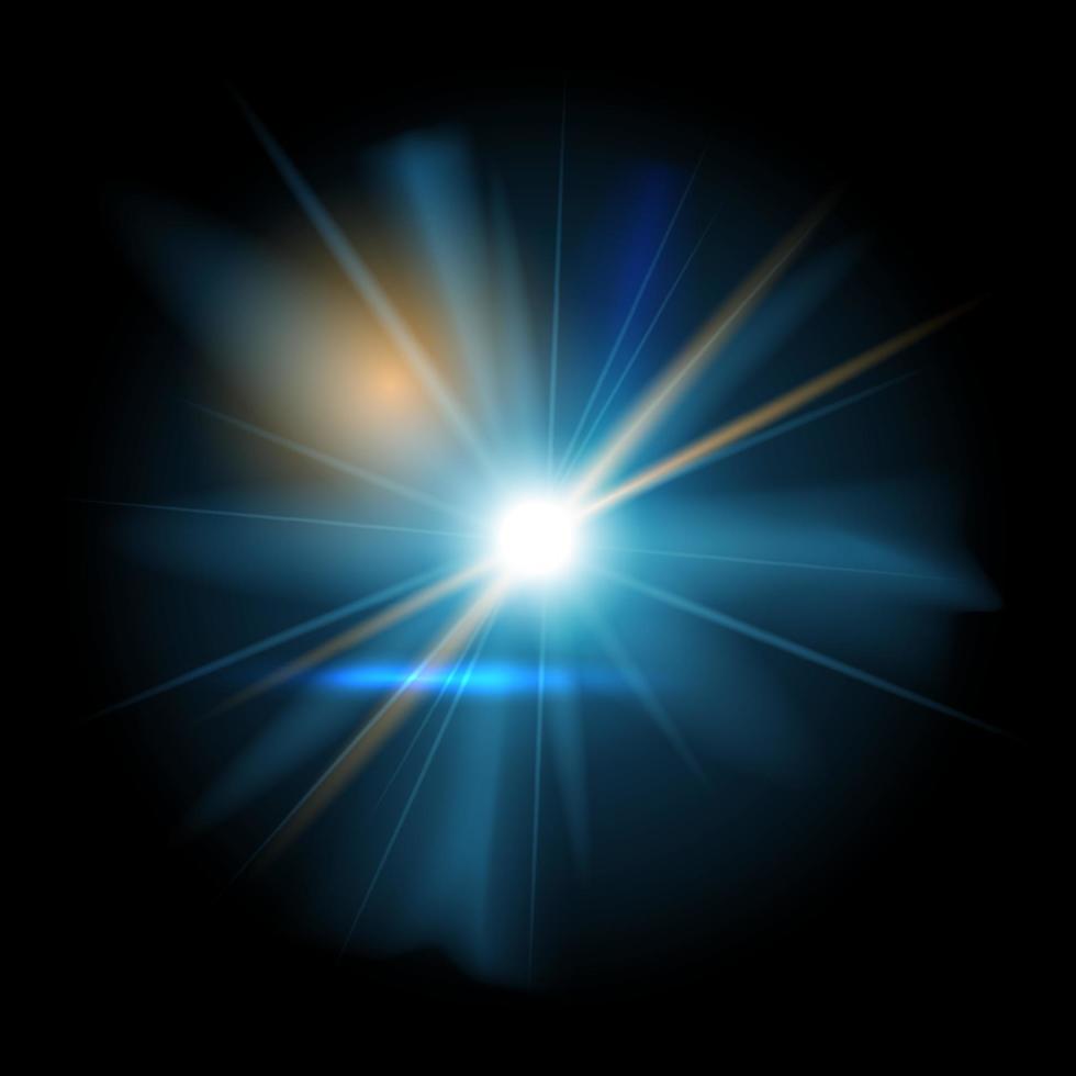 Lens flare isolated on black background vector