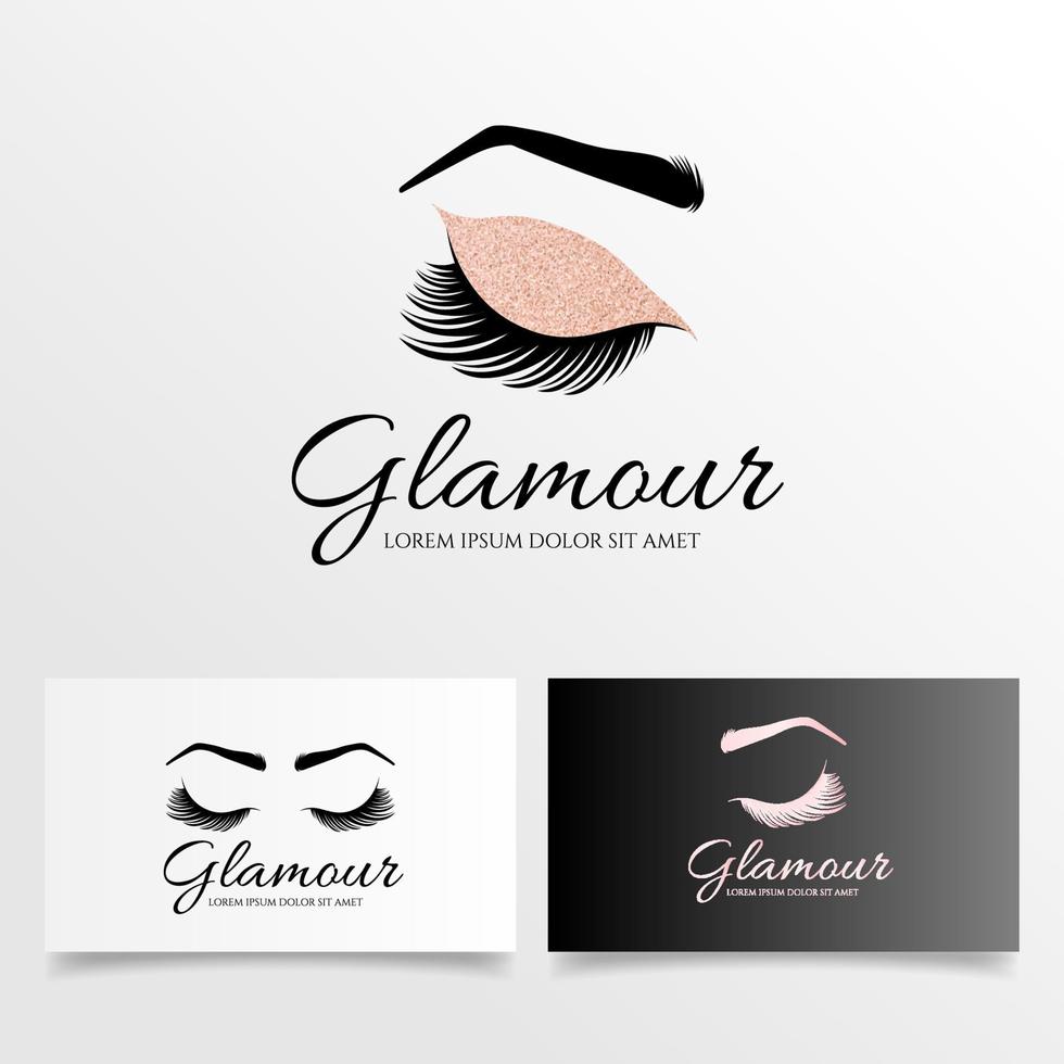 eyelashes elegant logo editable template vector