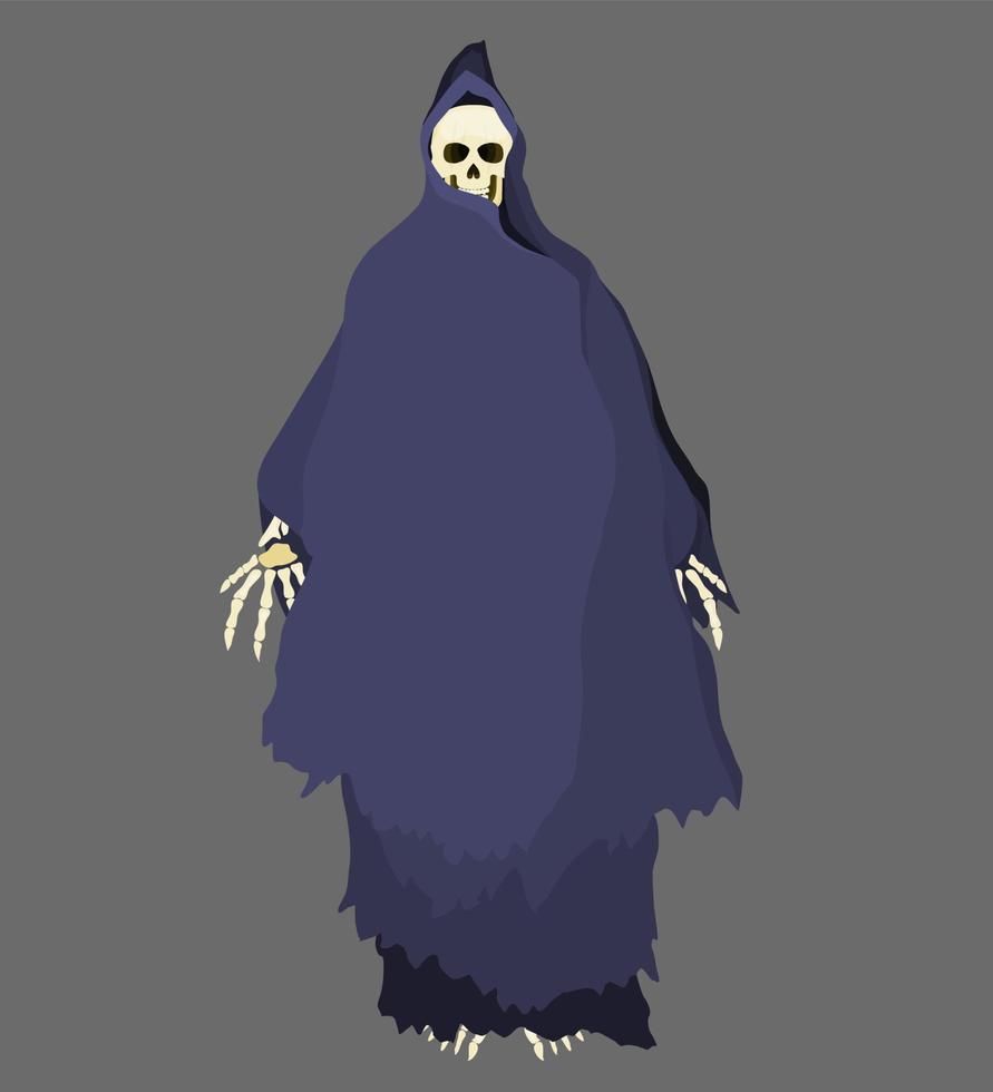 personaje de muerte en un vector de esqueleto de túnica oscura nuevo