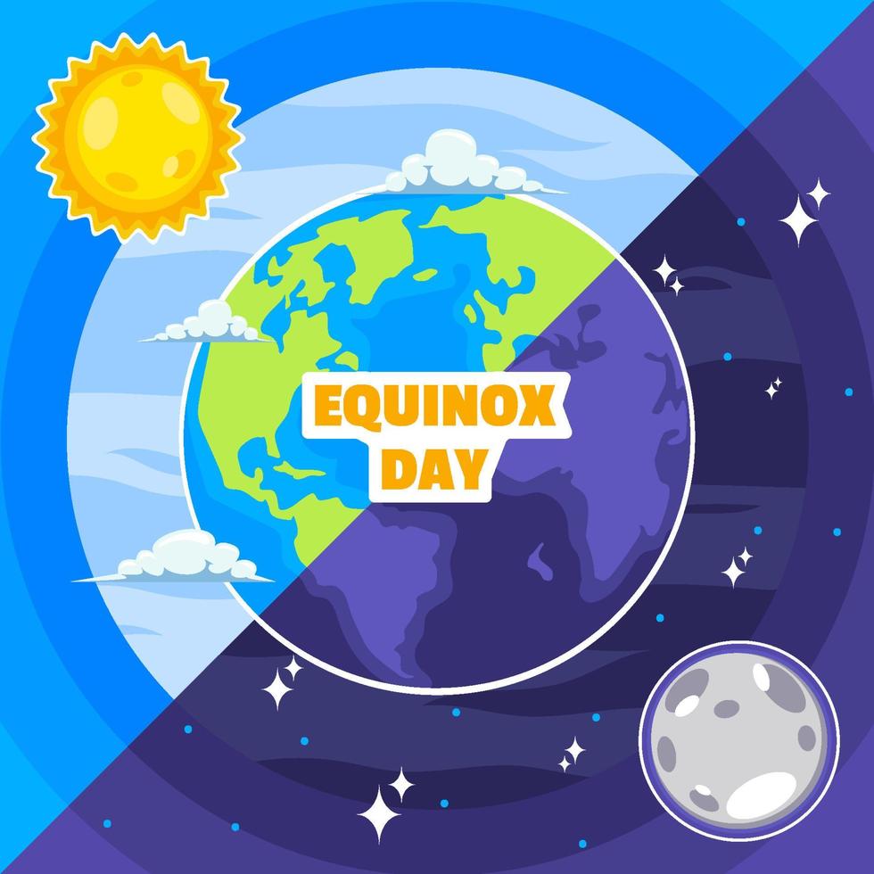 Equinox Day Earth Concept vector