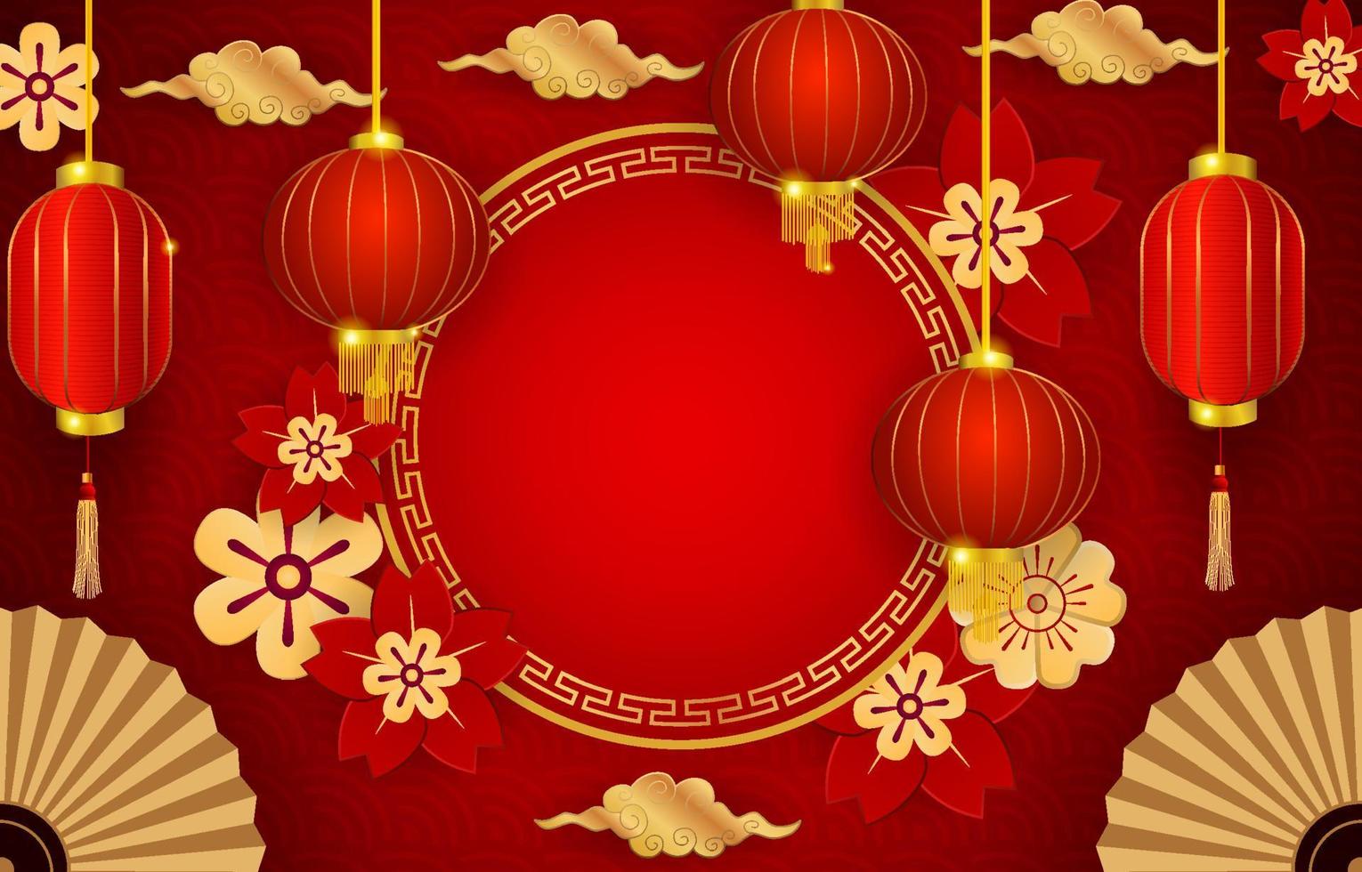 Chinese New Year Lantern Background vector