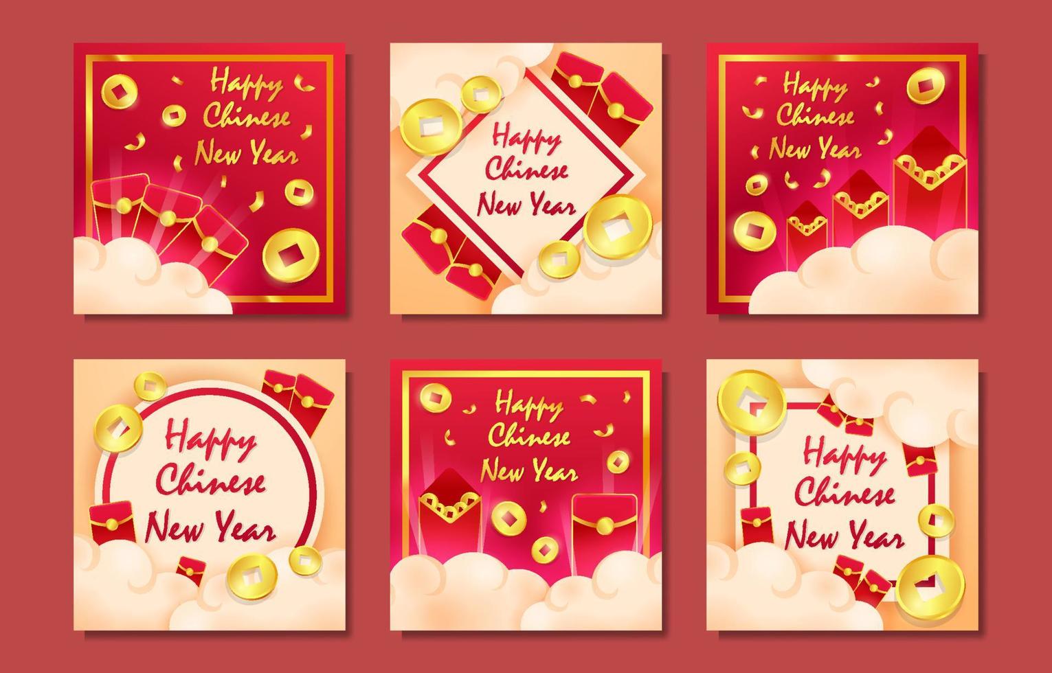 Red Packet Social Media Post vector