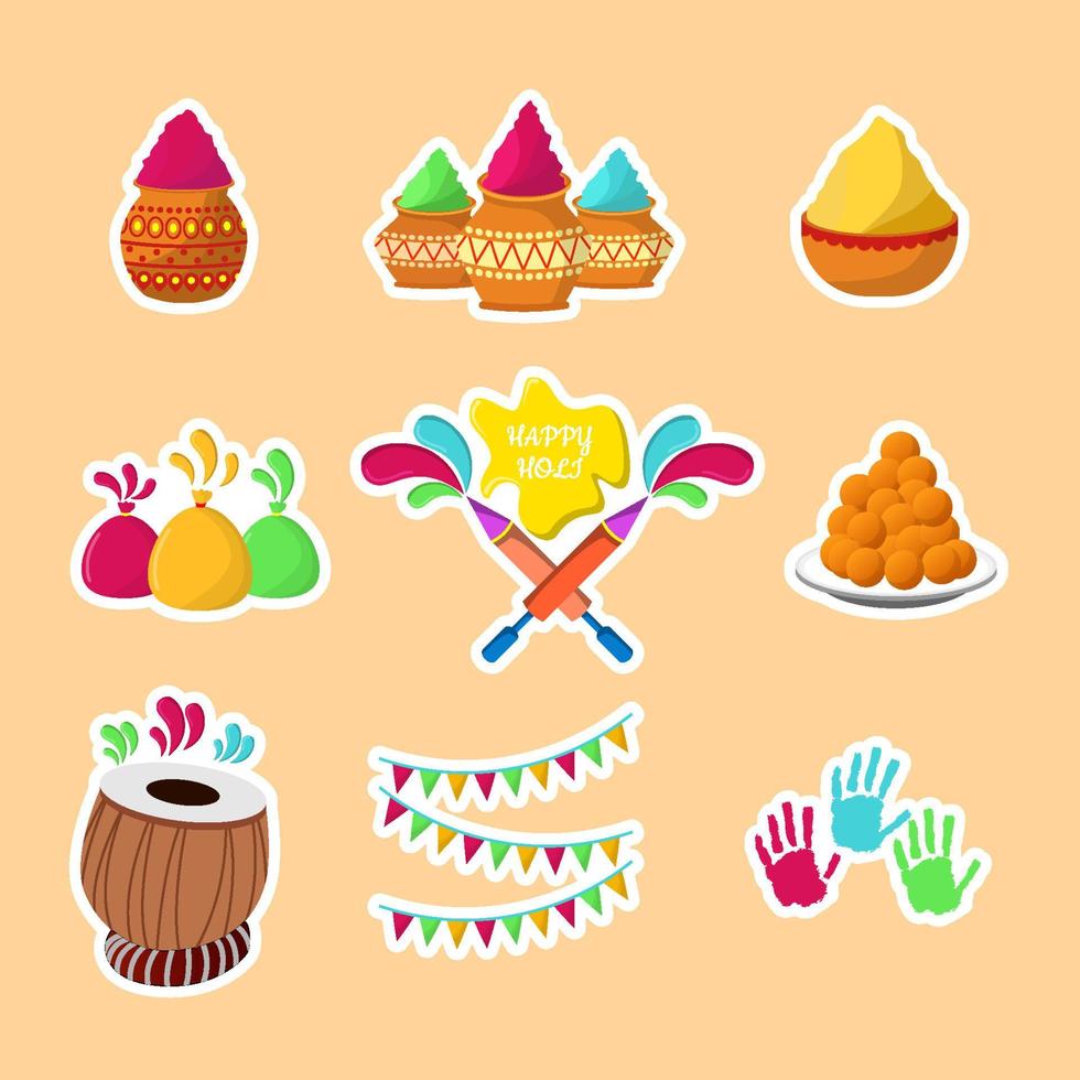 Holi Festival Sticker vector