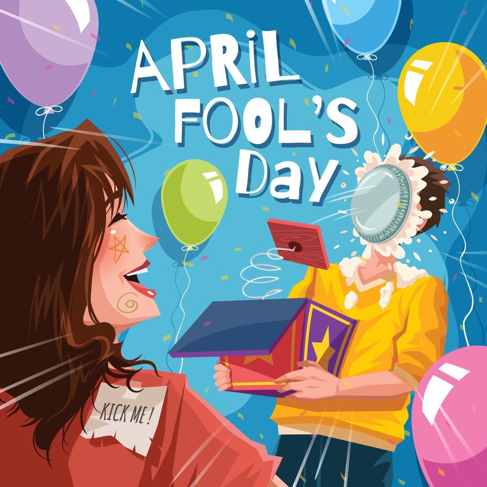 April Fool's Day Concept with Pie Face Prank vector