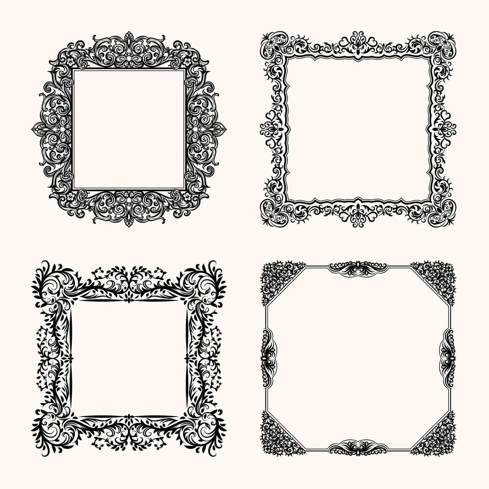 Decorative Vintage Frames Set vector