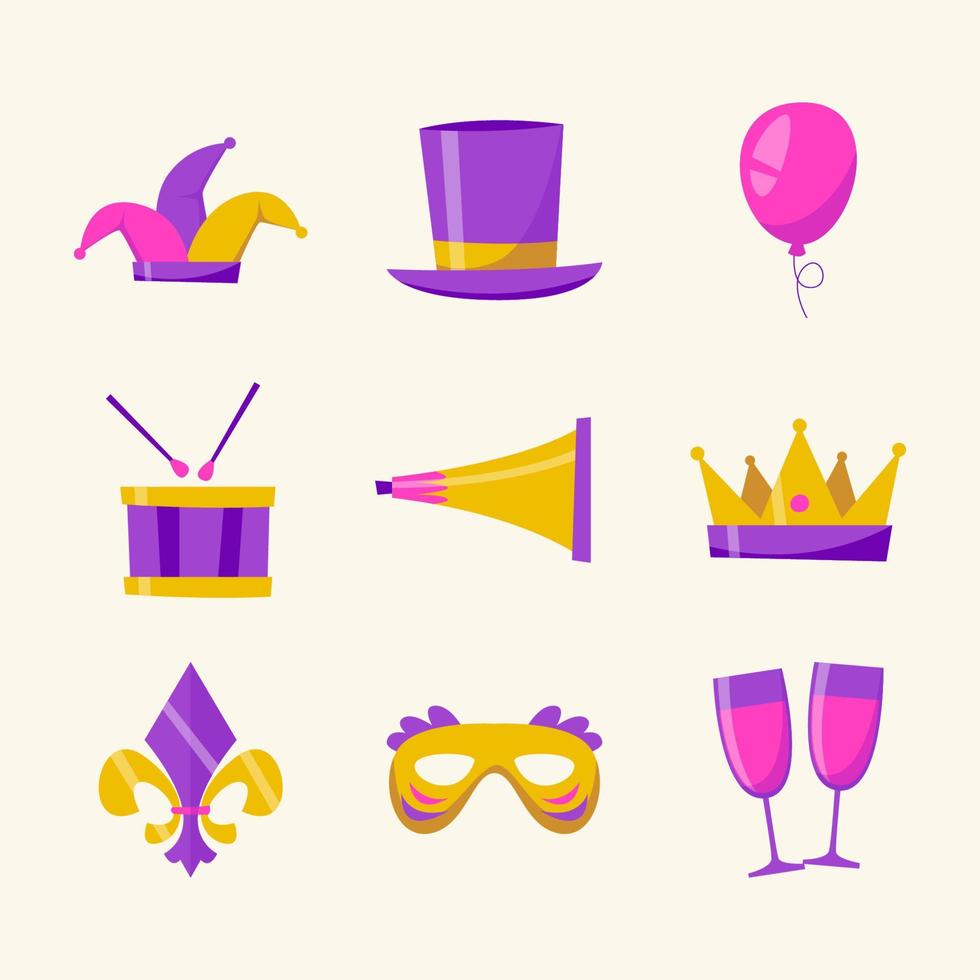 Mardi Gras Icon Pack vector