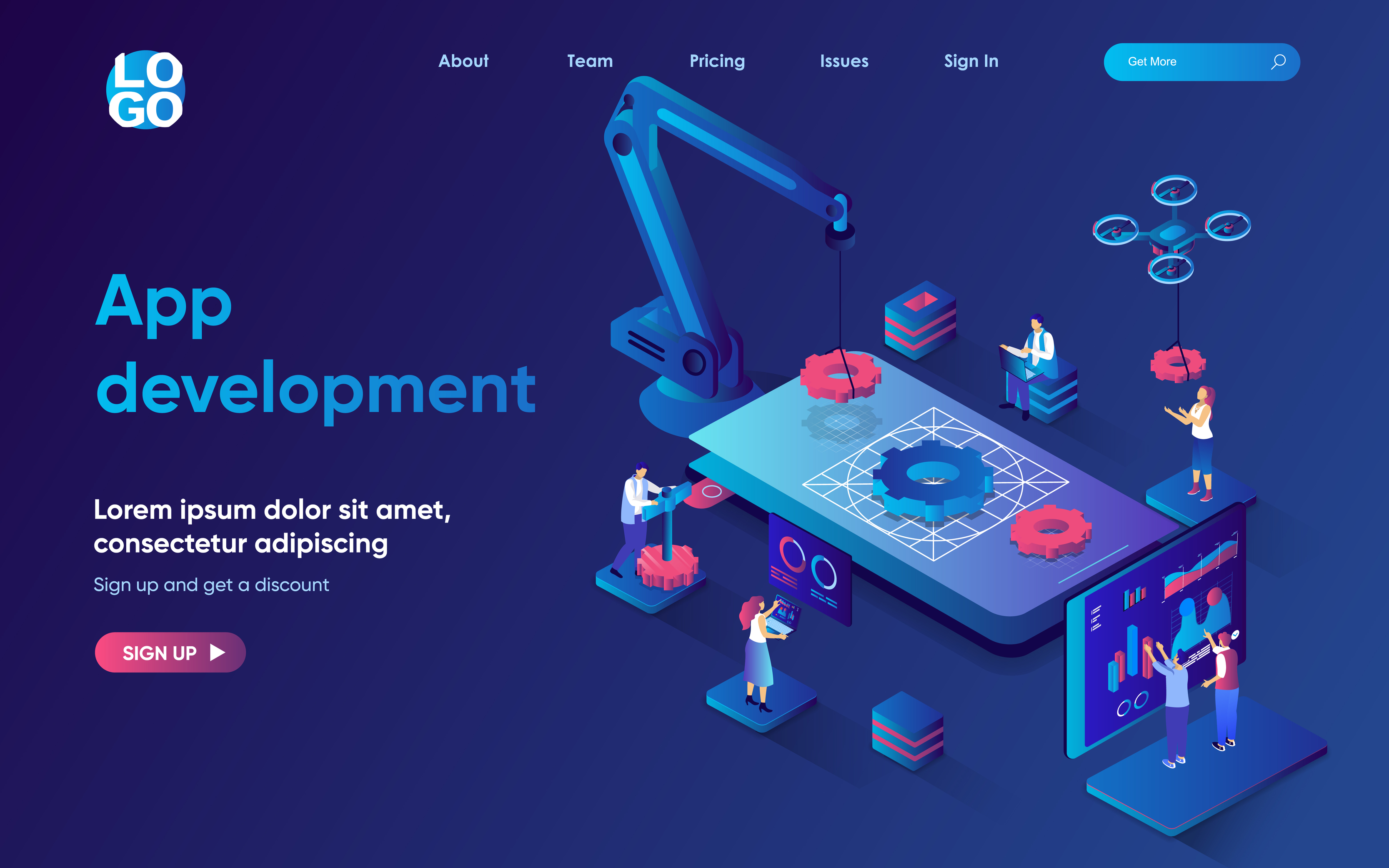 Mobile app development banner