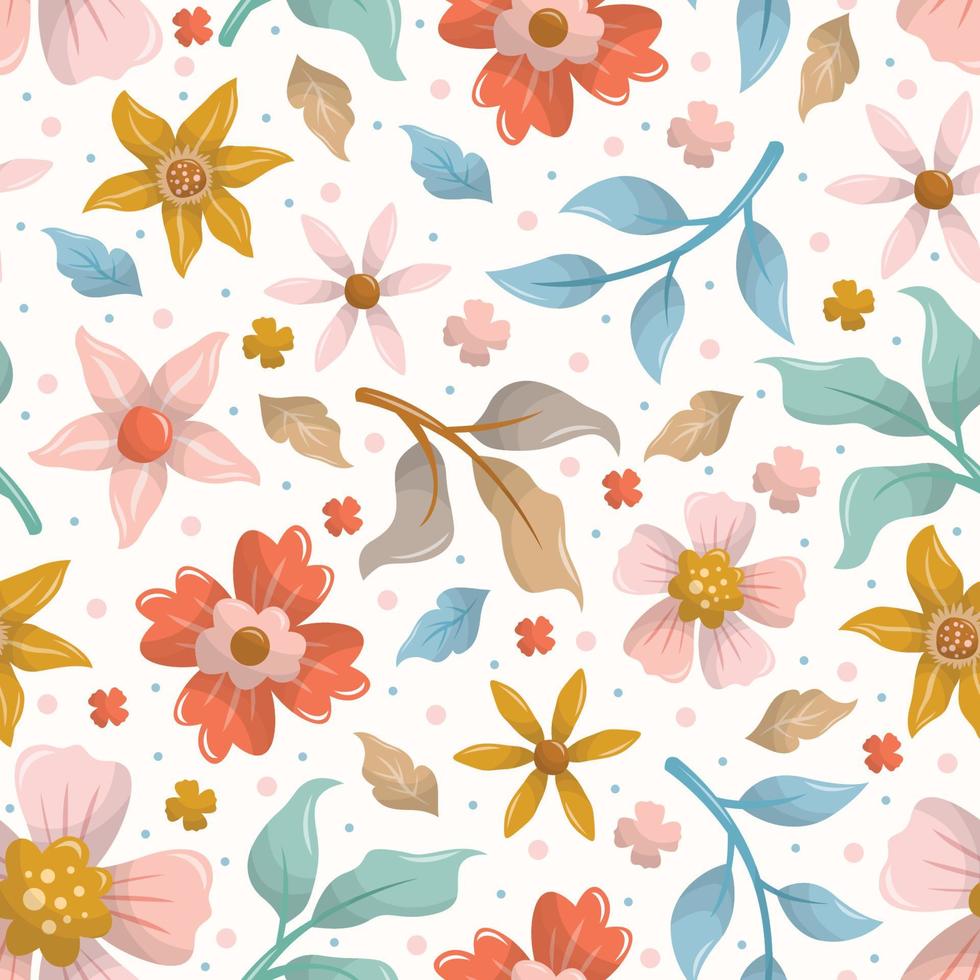 primavera floral colorido flor floreciente de patrones sin fisuras vector