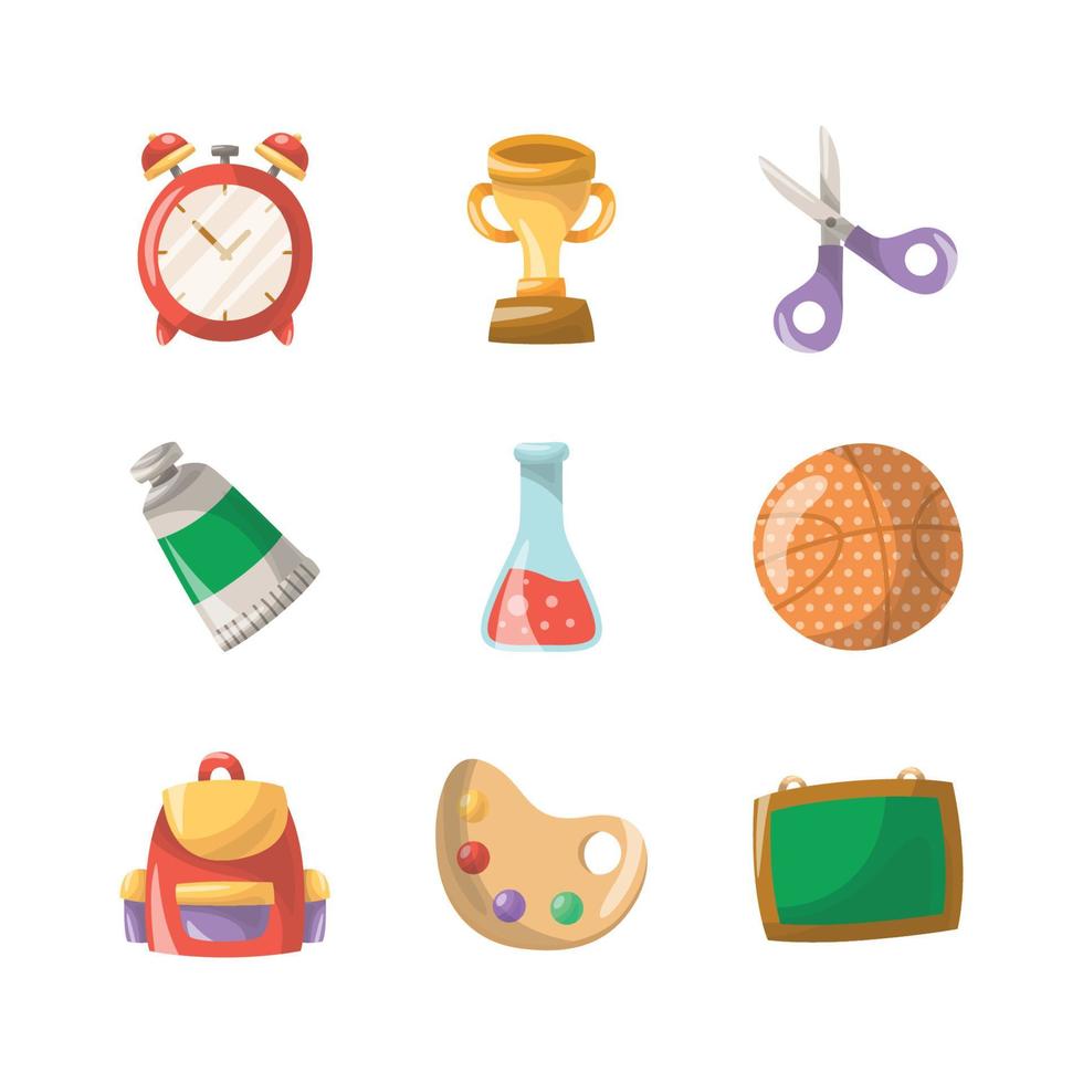 regreso a la escuela colección de iconos de doodle vector