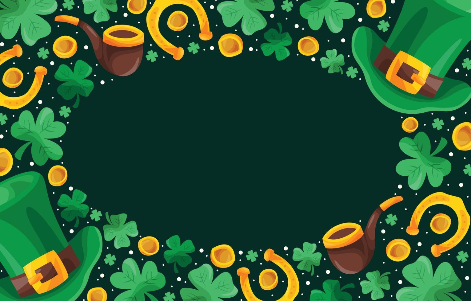 St Patrick's Day Shamrock Doodle Element Background vector