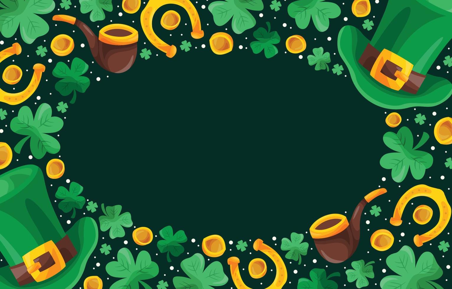 fondo del elemento del doodle del trébol del día de san patricio vector