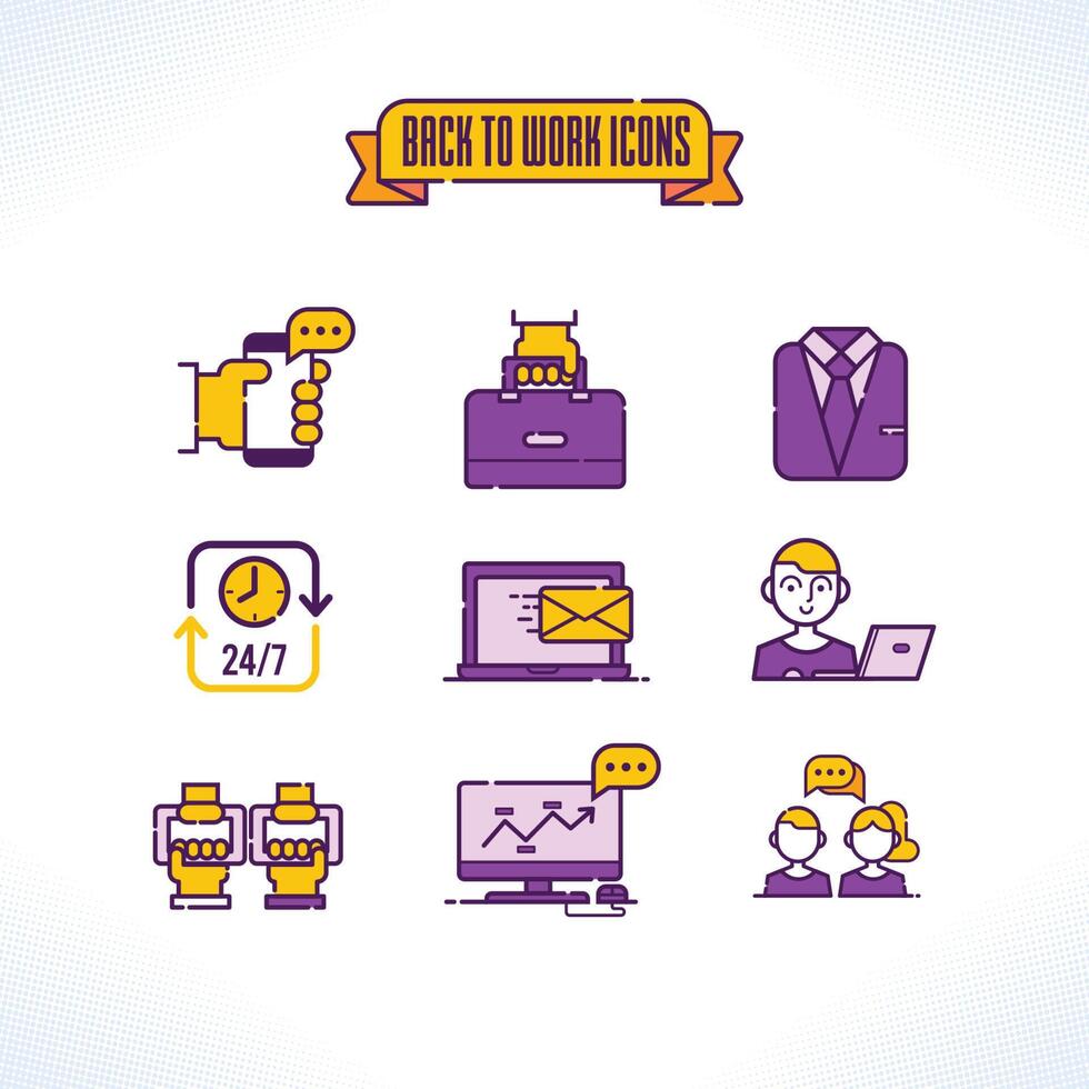 Let's Get Back To Work Icon Pack vector